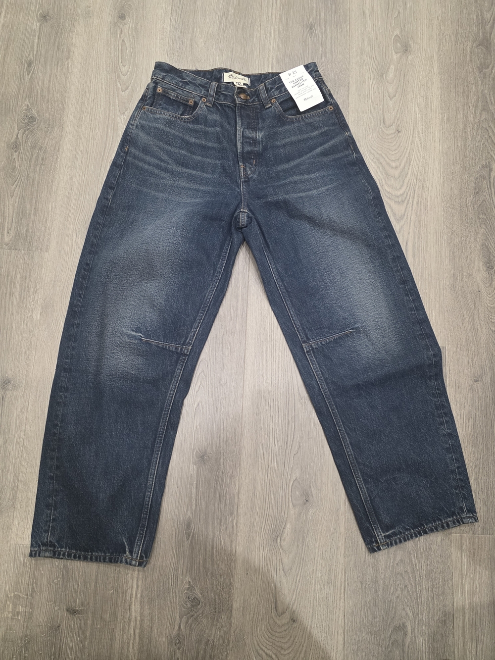 Madewell Women's Dark Blue Cropped Straight-Leg Jeans